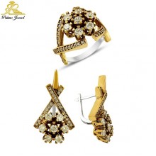 Gümüş Otantik Taşlı Set